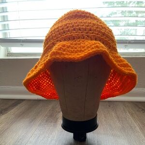 Bright Orange crochet Bucket Hat 🧡